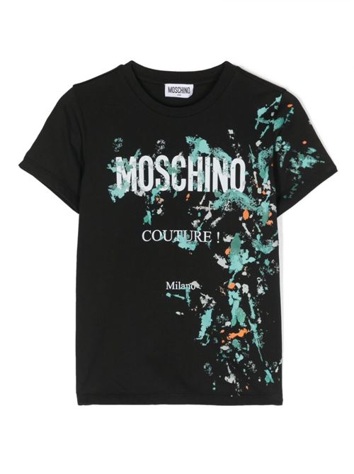 T-shirt bambino nera MOSCHINO KID-TEEN | HOM04LLAA2460100